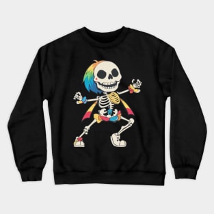 Rainbow dancing skeleton Crewneck Sweatshirt